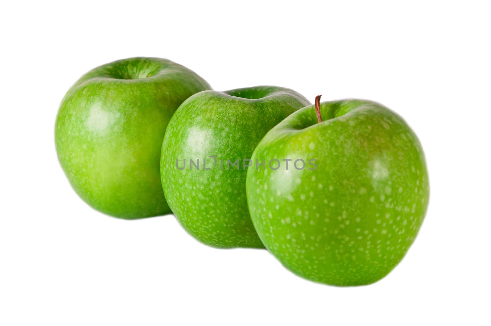 Green apple isolated on white. Fresh green apple. Sweet fruit.