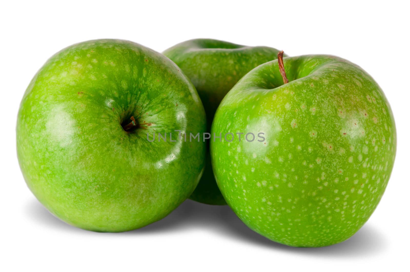 Green apple isolated on white. Fresh green apple. Sweet fruit.