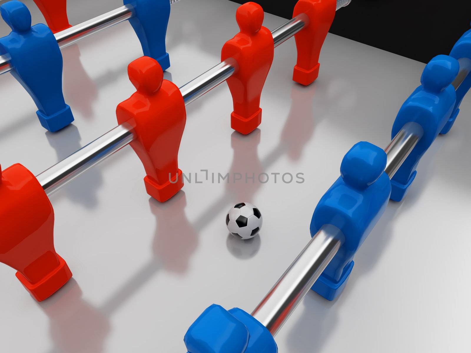 Soccer. Shallow dof. High resolution image. 3d illustration. Table football.