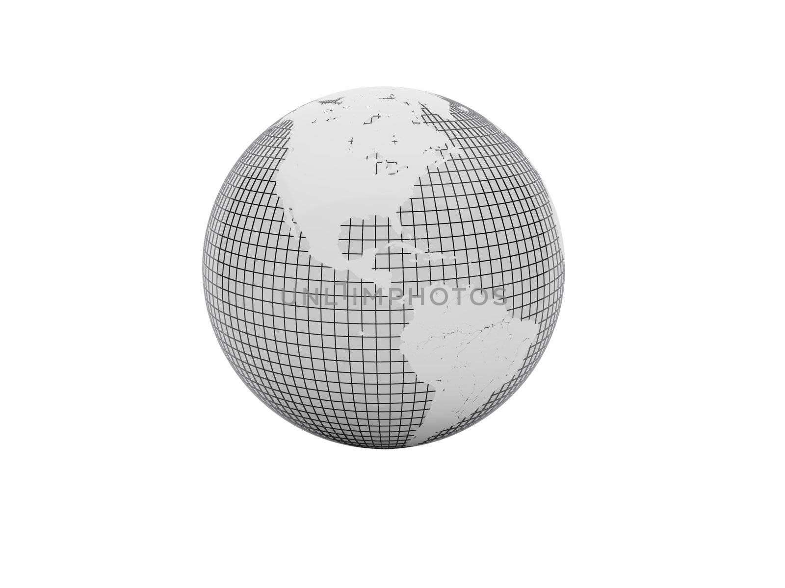 3d illustration over  white backgrounds. Globe of the World.
