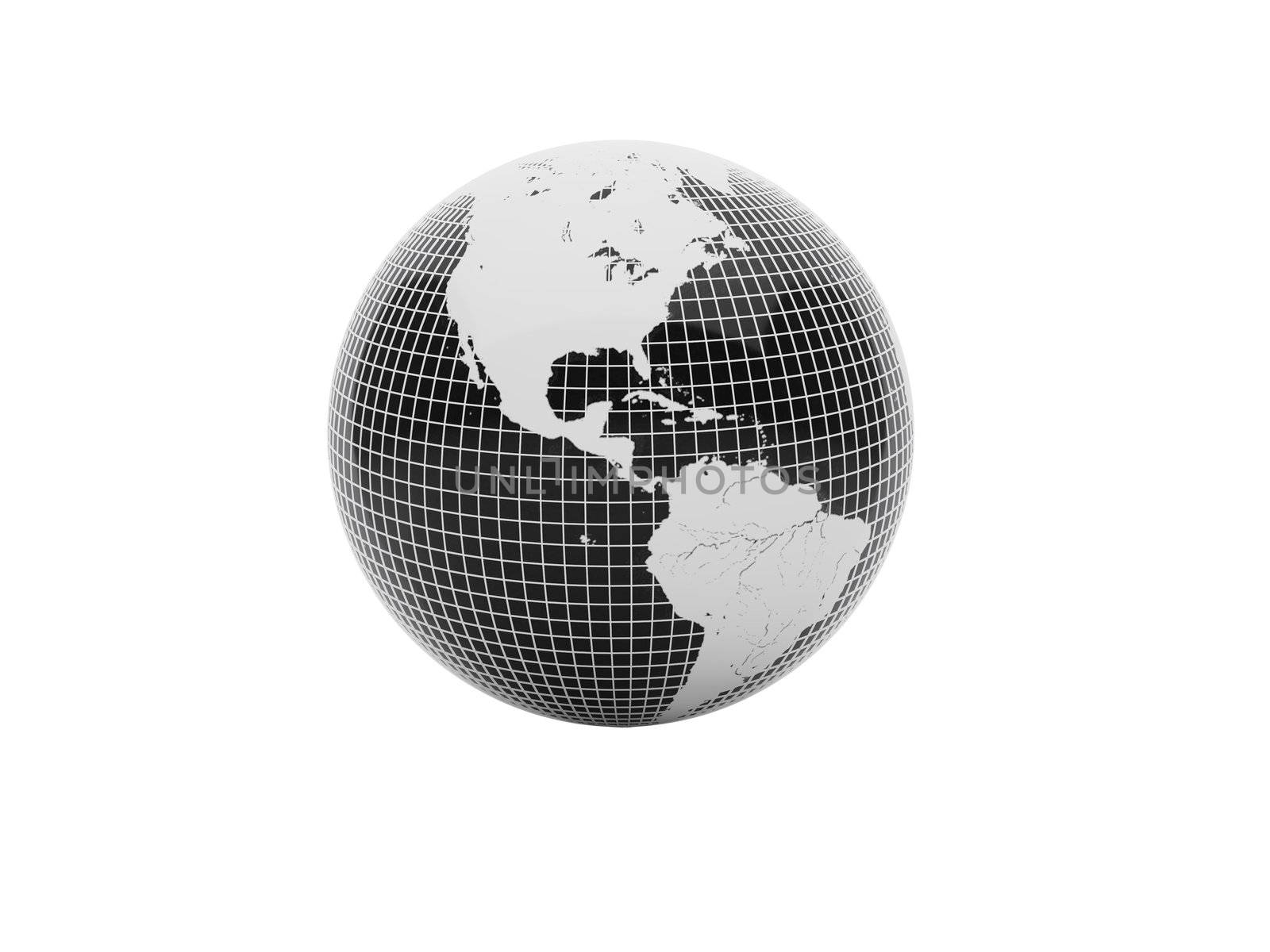 3d illustration over  white backgrounds. Globe of the World.