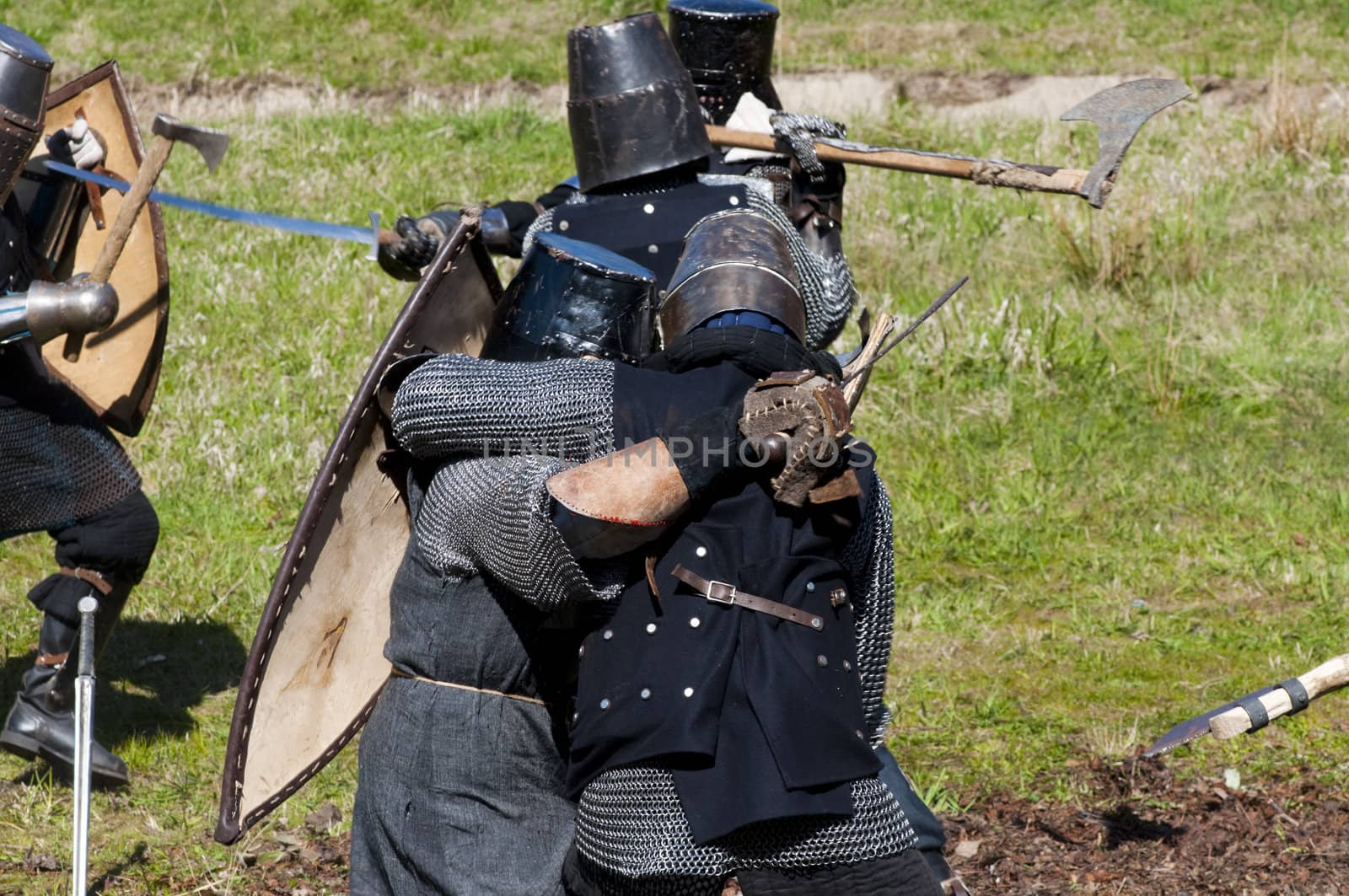 KALININGRAD, RUSSIA  - April 25: Reconstruction of knightly fight, April 25, 2010 in Kaliningrad, Russia.