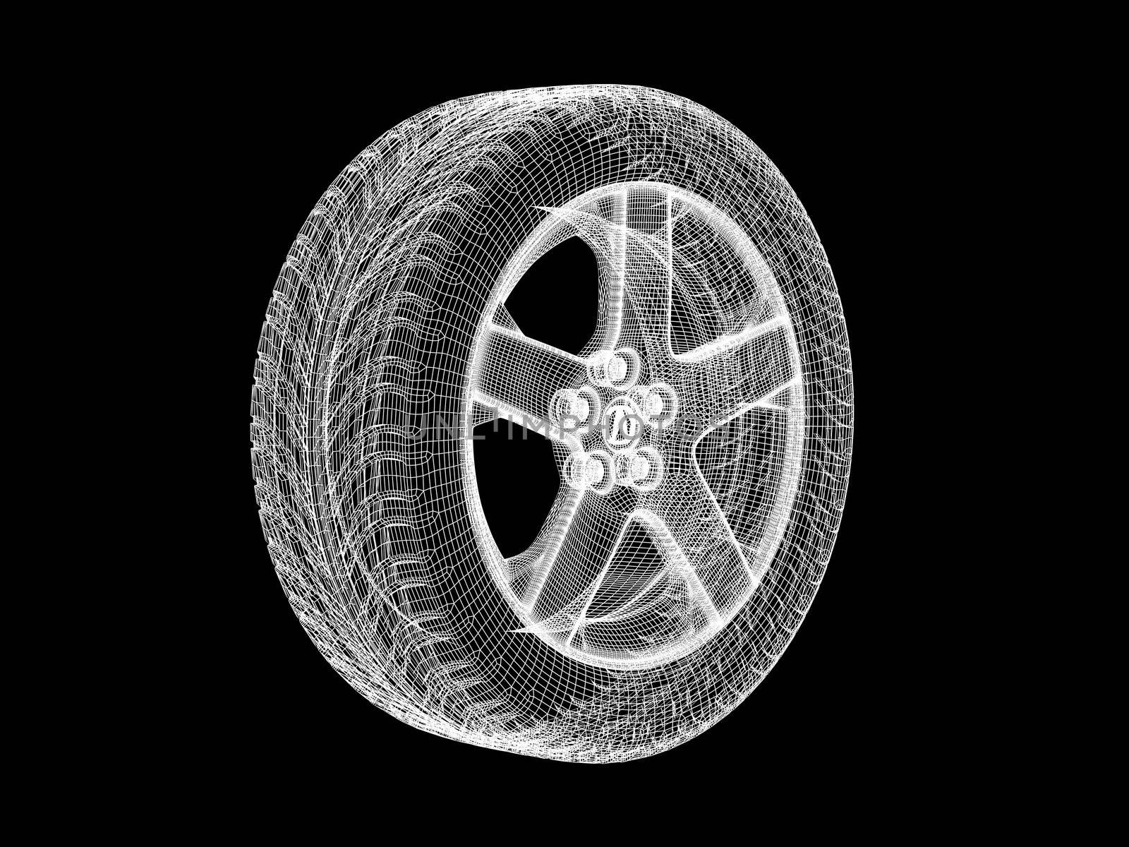 skeleton tires isolated on white background. High resolution image