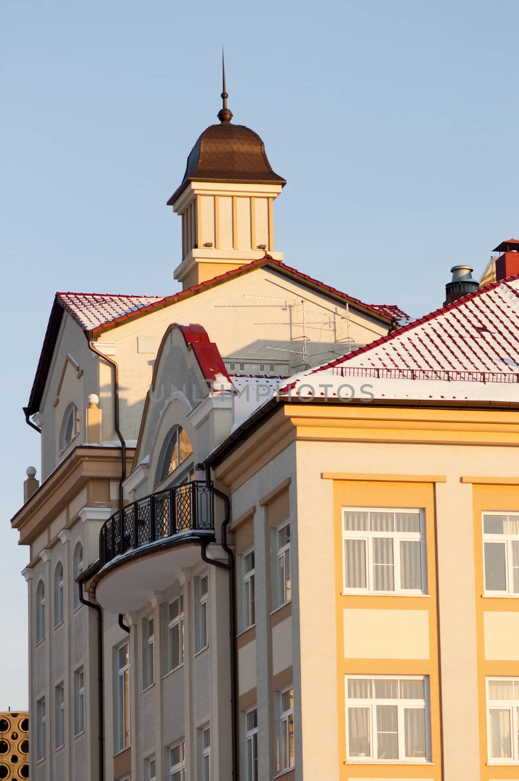 Ancient buildings in Kaliningrad. The ethnographic and trading-craft centre.