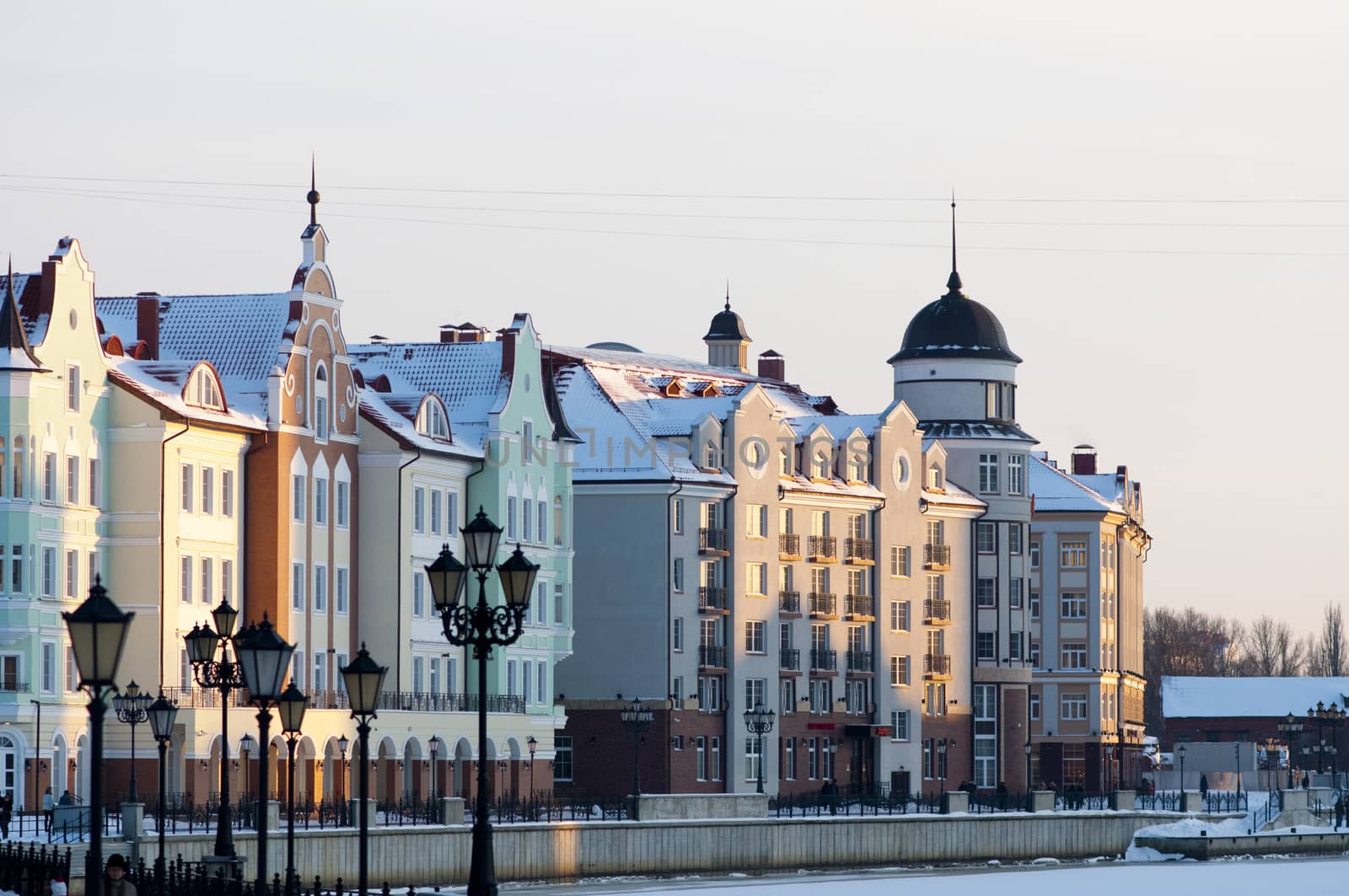 Ancient buildings in Kaliningrad by rook