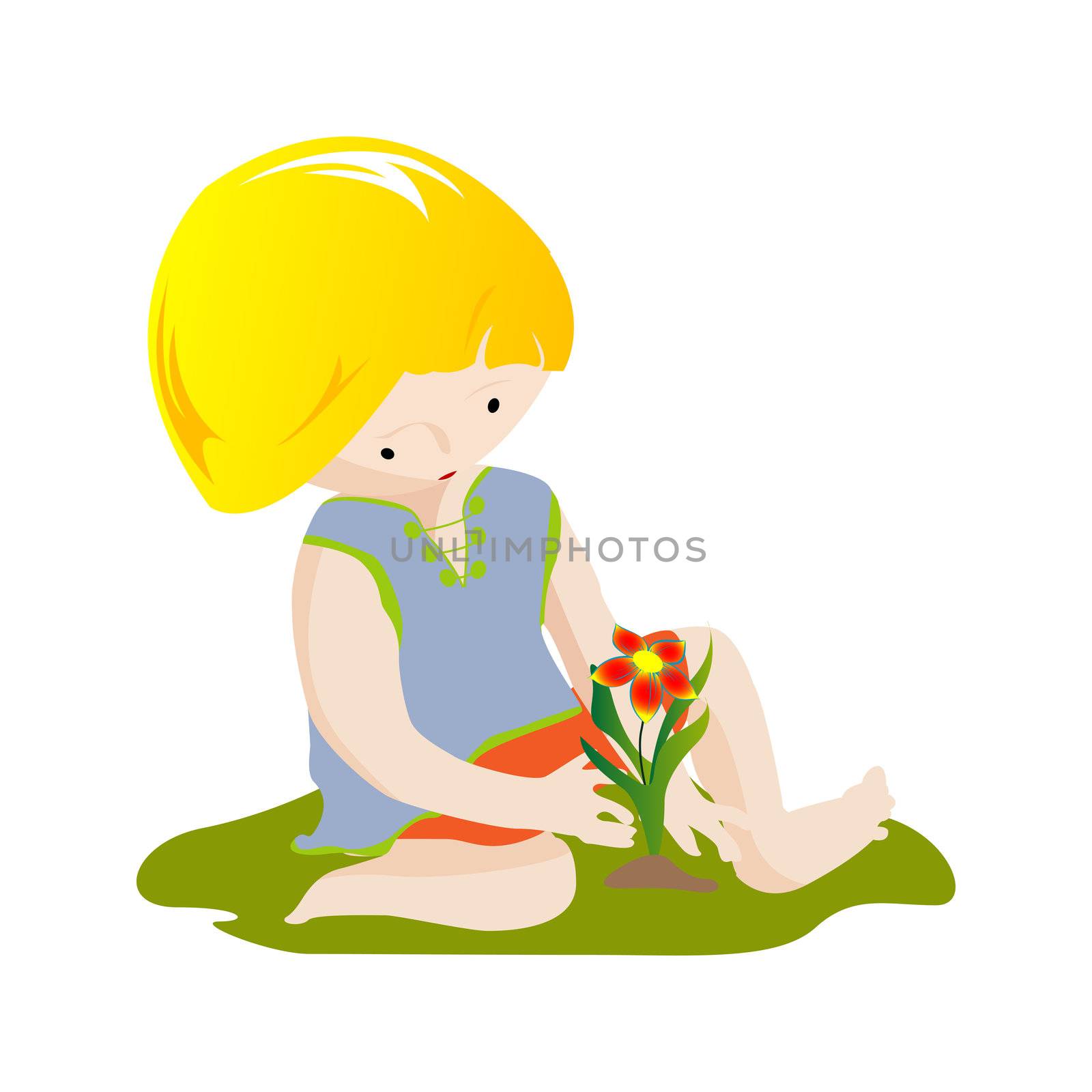 Boy with flower by Lirch