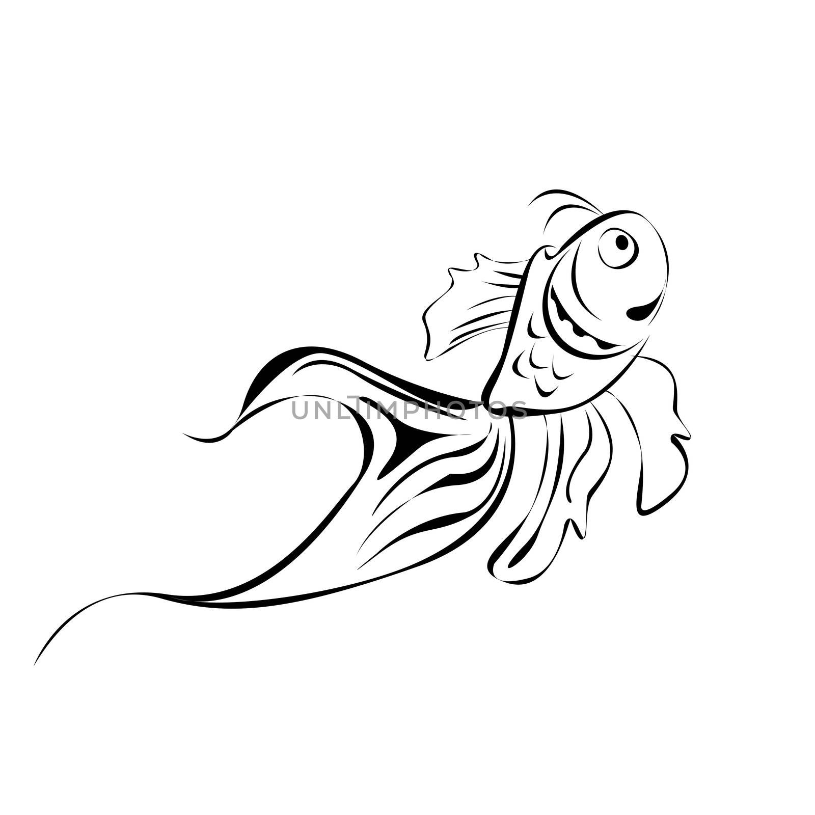Line art fish by Lirch