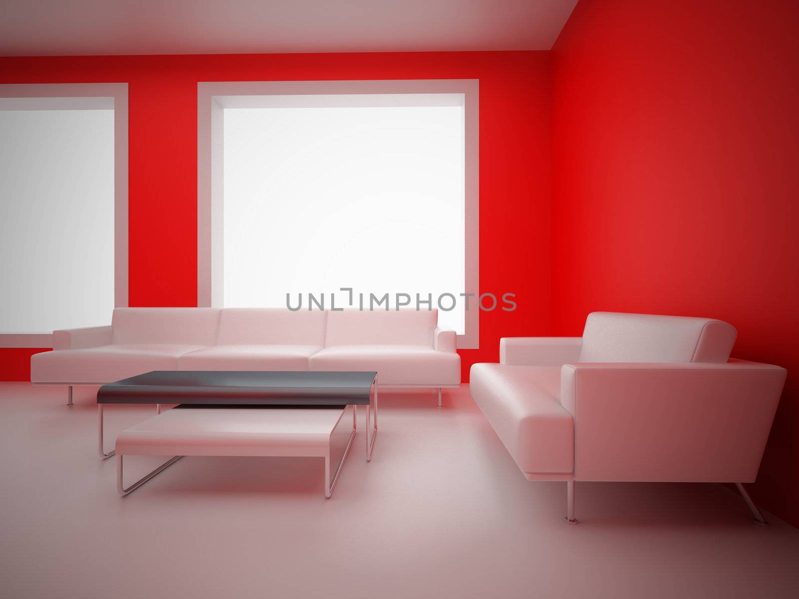 High resolution image interior. 3d illustration modern interior. Living room.