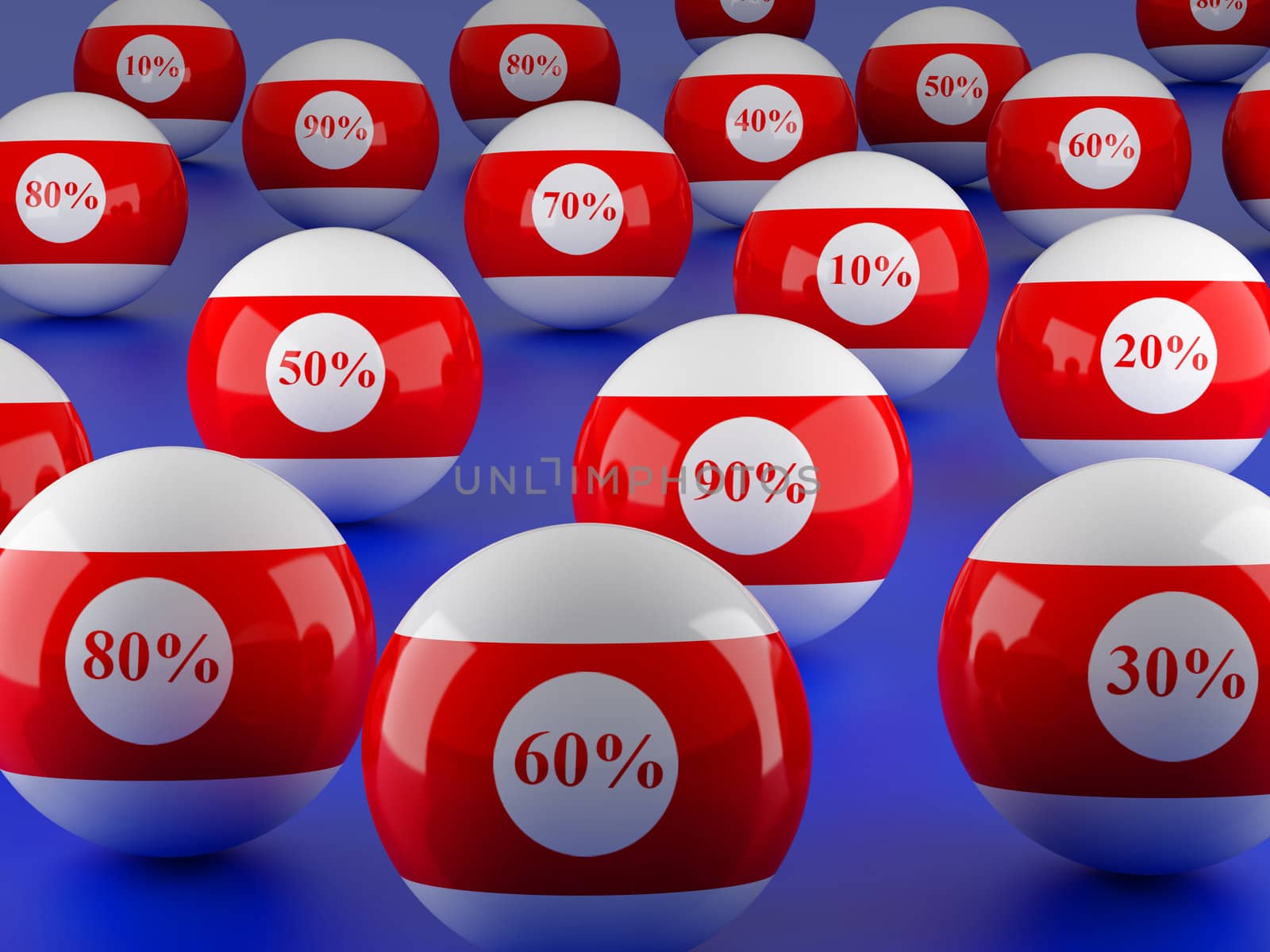 High resolution image.  3d rendered illustration. Billiard balls isolated on blue.