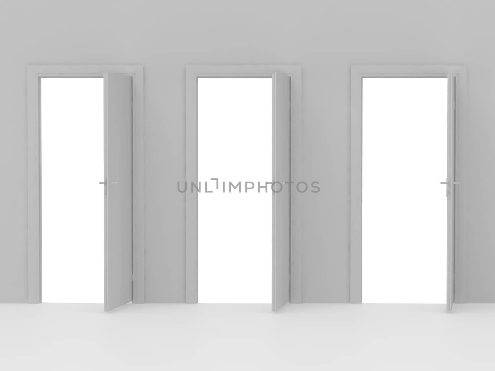 High resolution image.  3d rendered illustration. Door to new world.