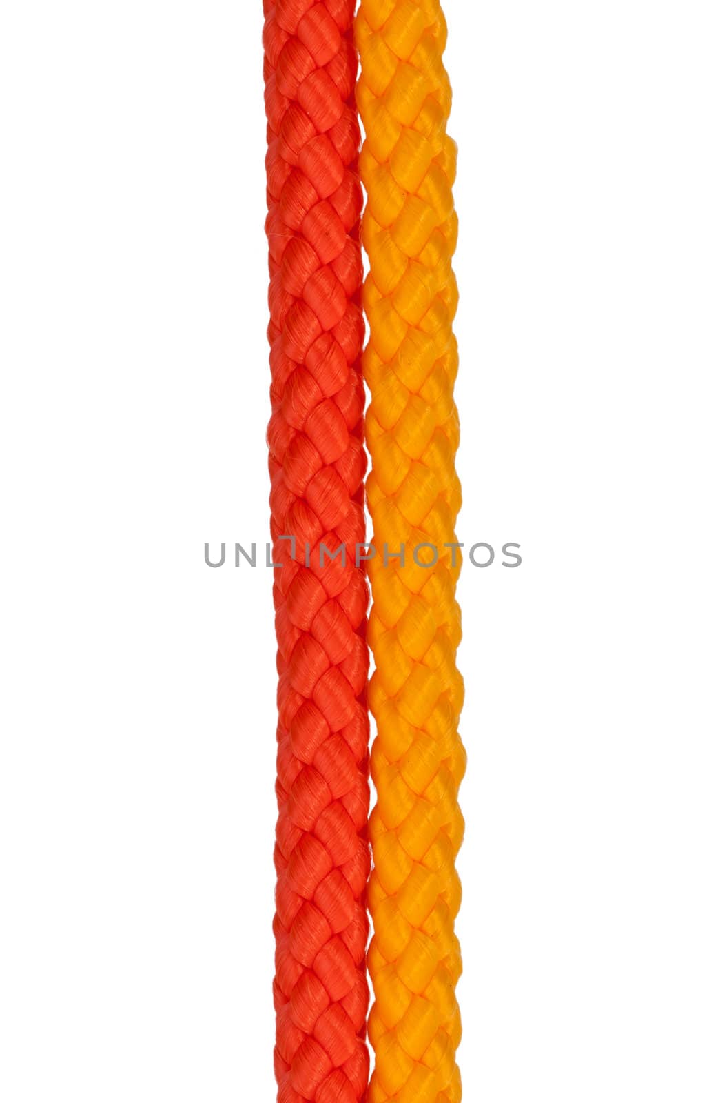 strong knot tied by a rope isolated on a white background