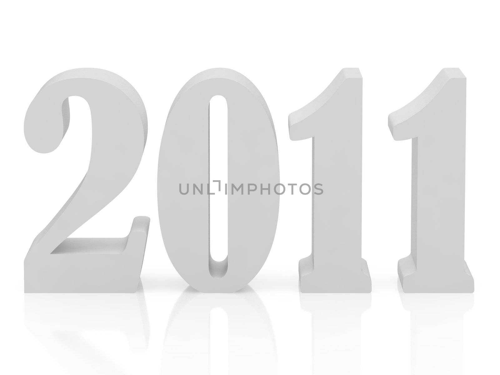 Happy new year 2011. High resolution 3d illustration. Calendar.