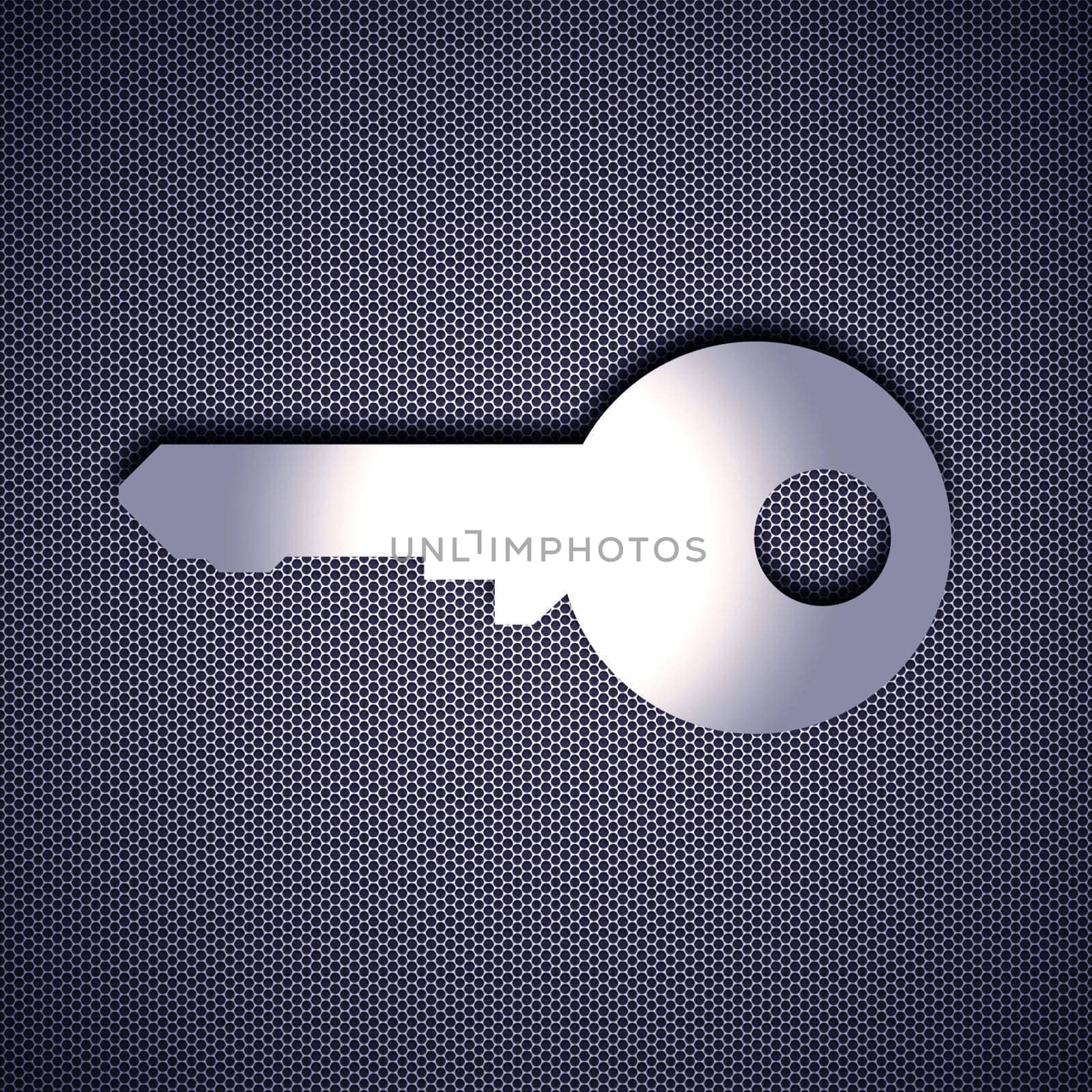 Metal key symbol. High resolution image.  3d rendered illustration.