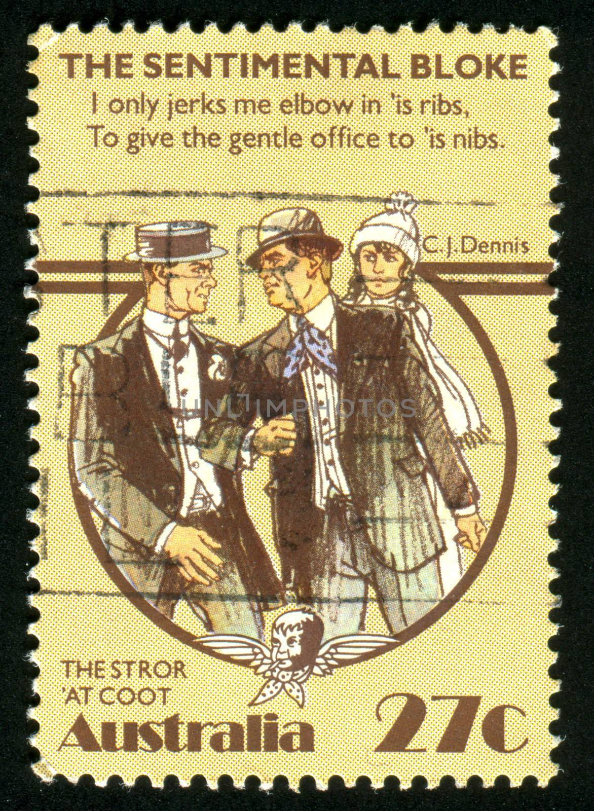 AUSTRALIA - CIRCA 1983: stamp printed by Australia, shows conversation between two men, circa 1983