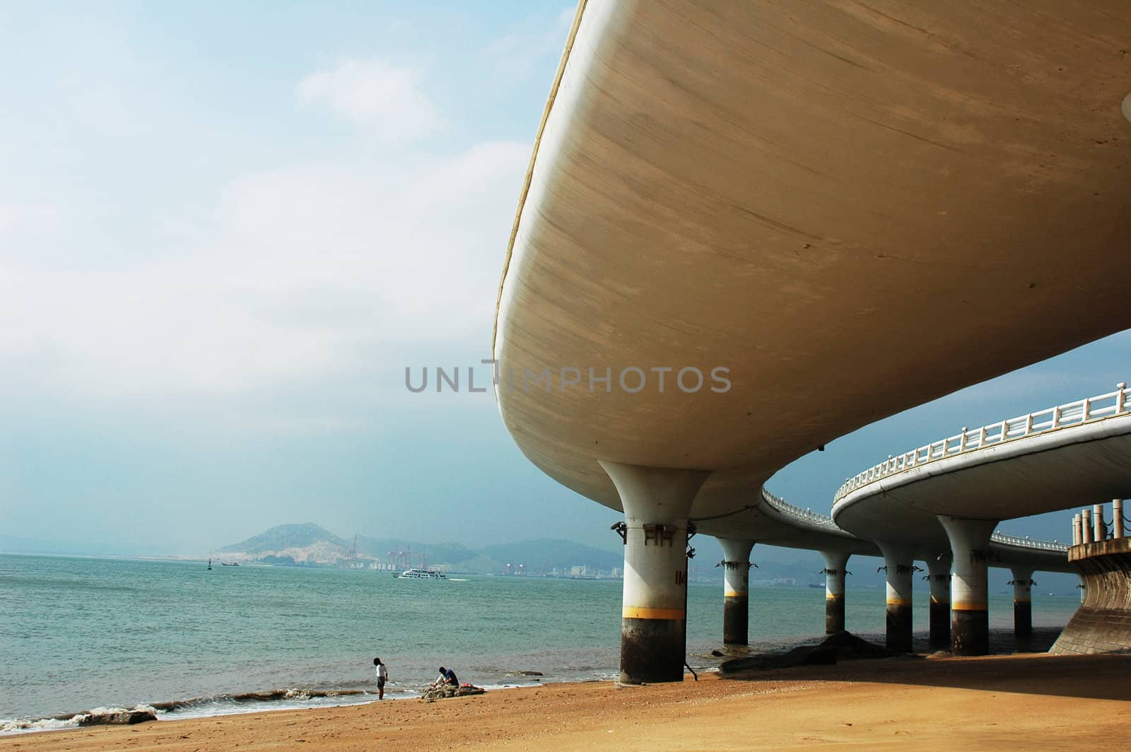 A highway bridge at the seashore in Xiamen,China