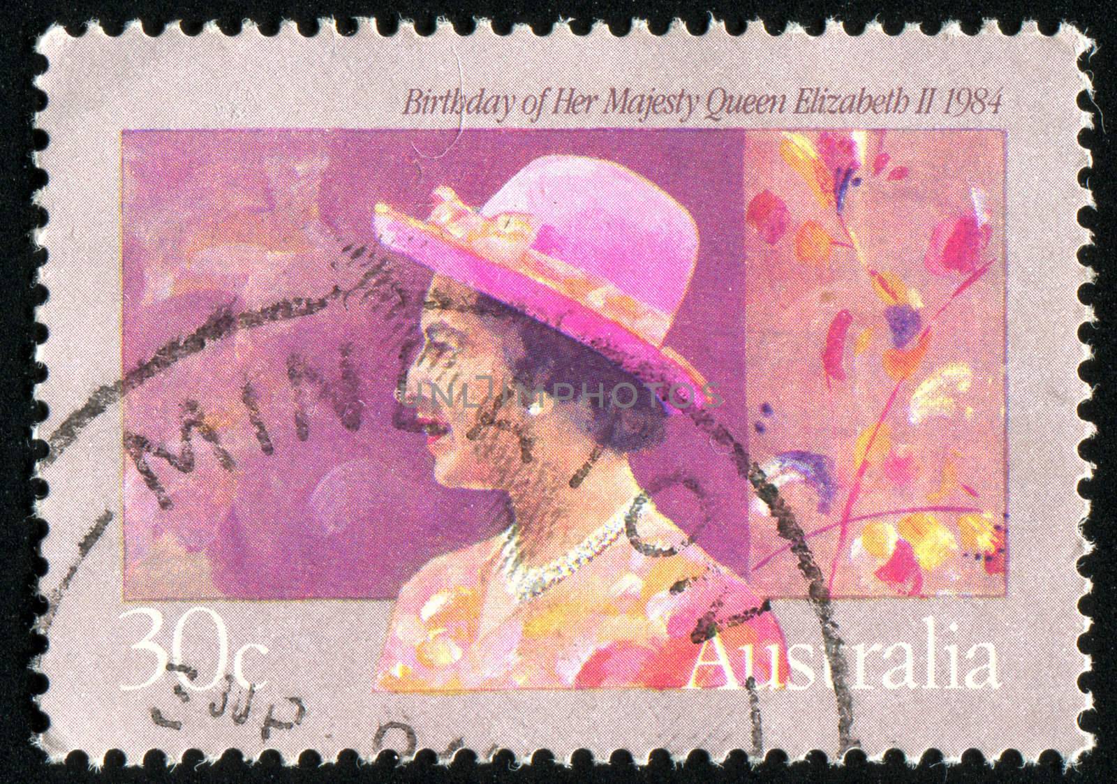 AUSTRALIA - CIRCA 1984: stamp printed by Australia, shows Queen Elizabeth II, circa 1984