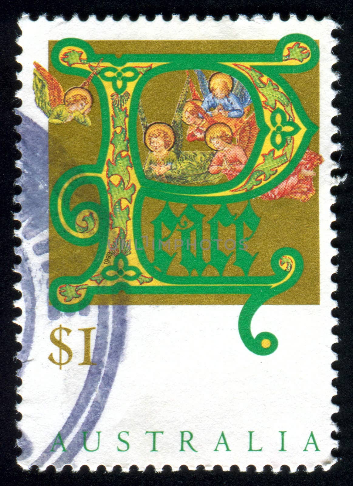 AUSTRALIA - CIRCA 1993: stamp printed by Australia, shows Christmas, circa 1993