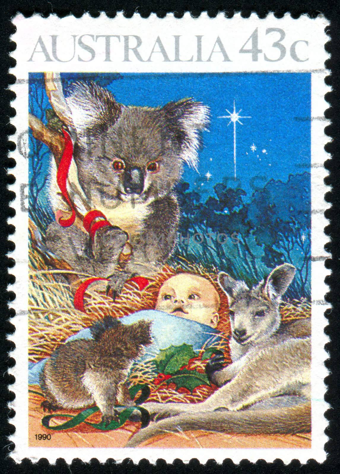 AUSTRALIA - CIRCA 1990: stamp printed by Australia, shows animals and baby, circa 1990