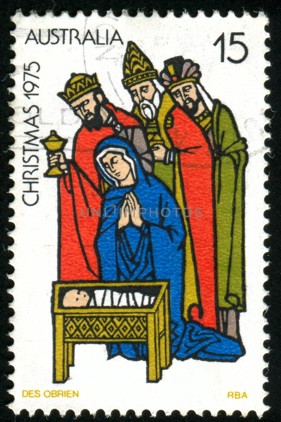 AUSTRALIA - CIRCA 1975: stamp printed by Australia, shows Madonna and Child, circa 1975