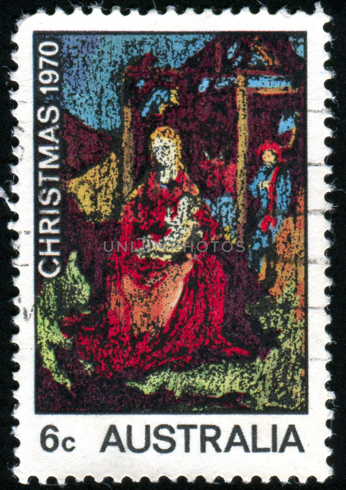 AUSTRALIA - CIRCA 1970: stamp printed by Australia, shows Madonna and Child, circa 1970