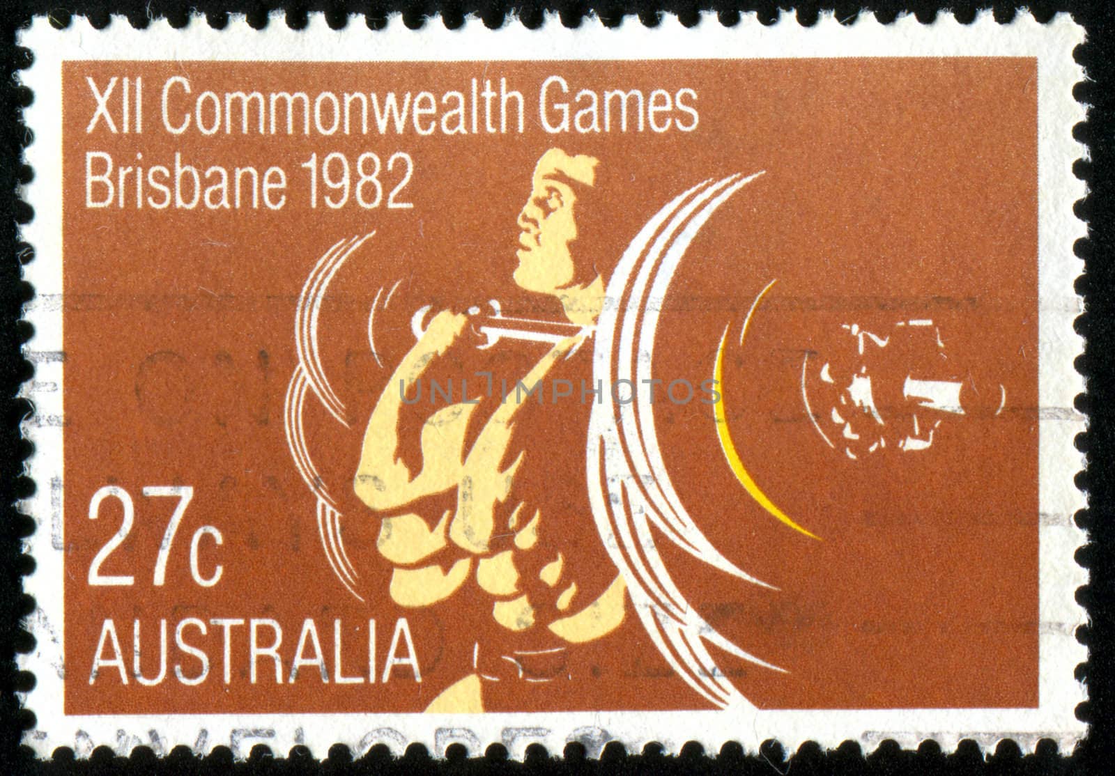 AUSTRALIA - CIRCA 1982: stamp printed by Australia, shows Weightlifting, circa 1982