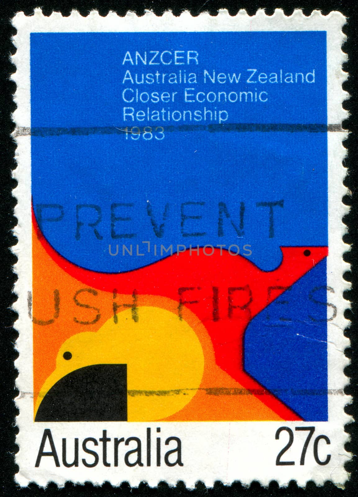 AUSTRALIA - CIRCA 1983: stamp printed by Australia, shows Australia-New Zealand Closer Economic Relationship agreement, circa 1983