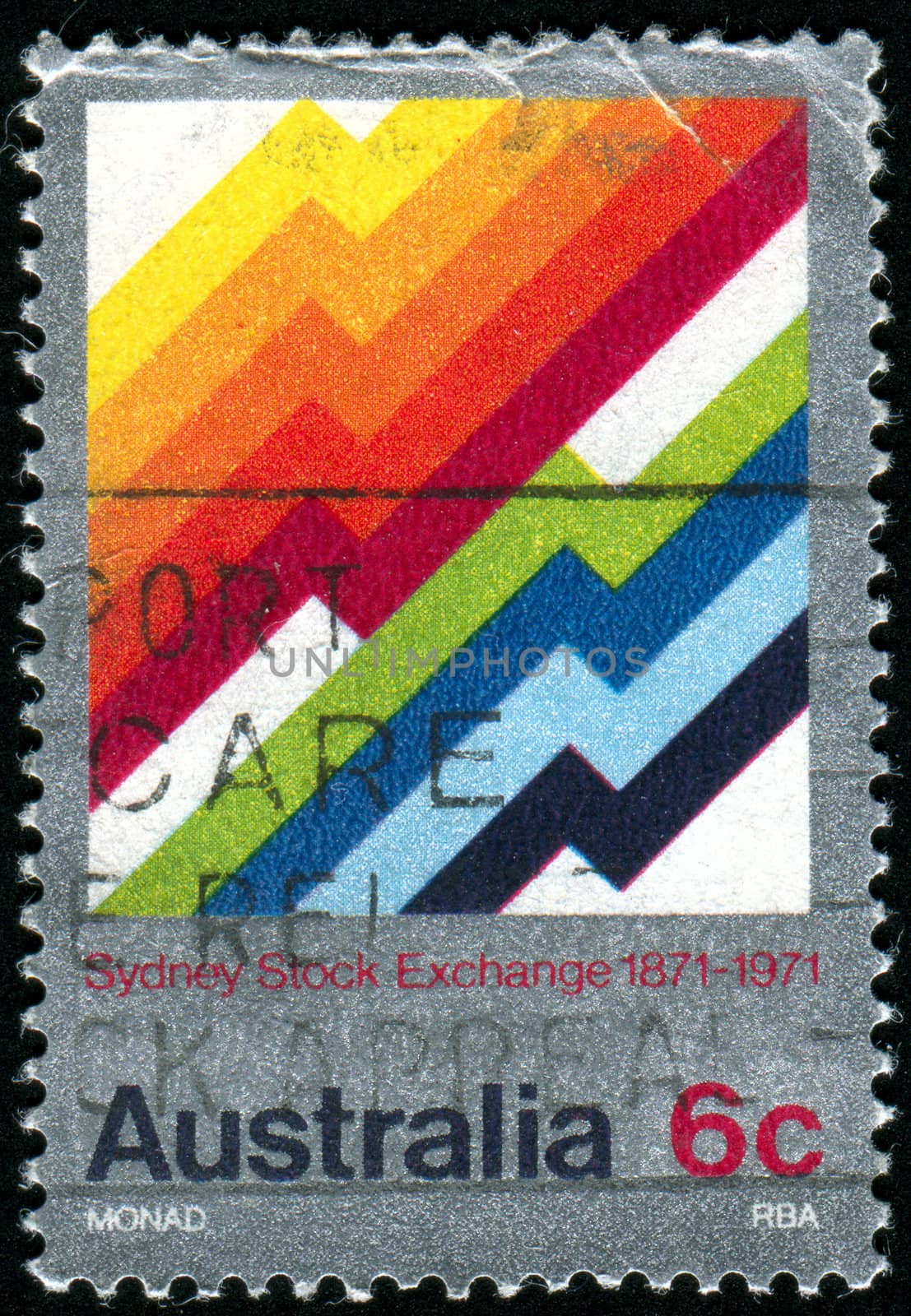 AUSTRALIA - CIRCA 1971: stamp printed by Australia, shows Symbolic Market Graphs, circa 1971
