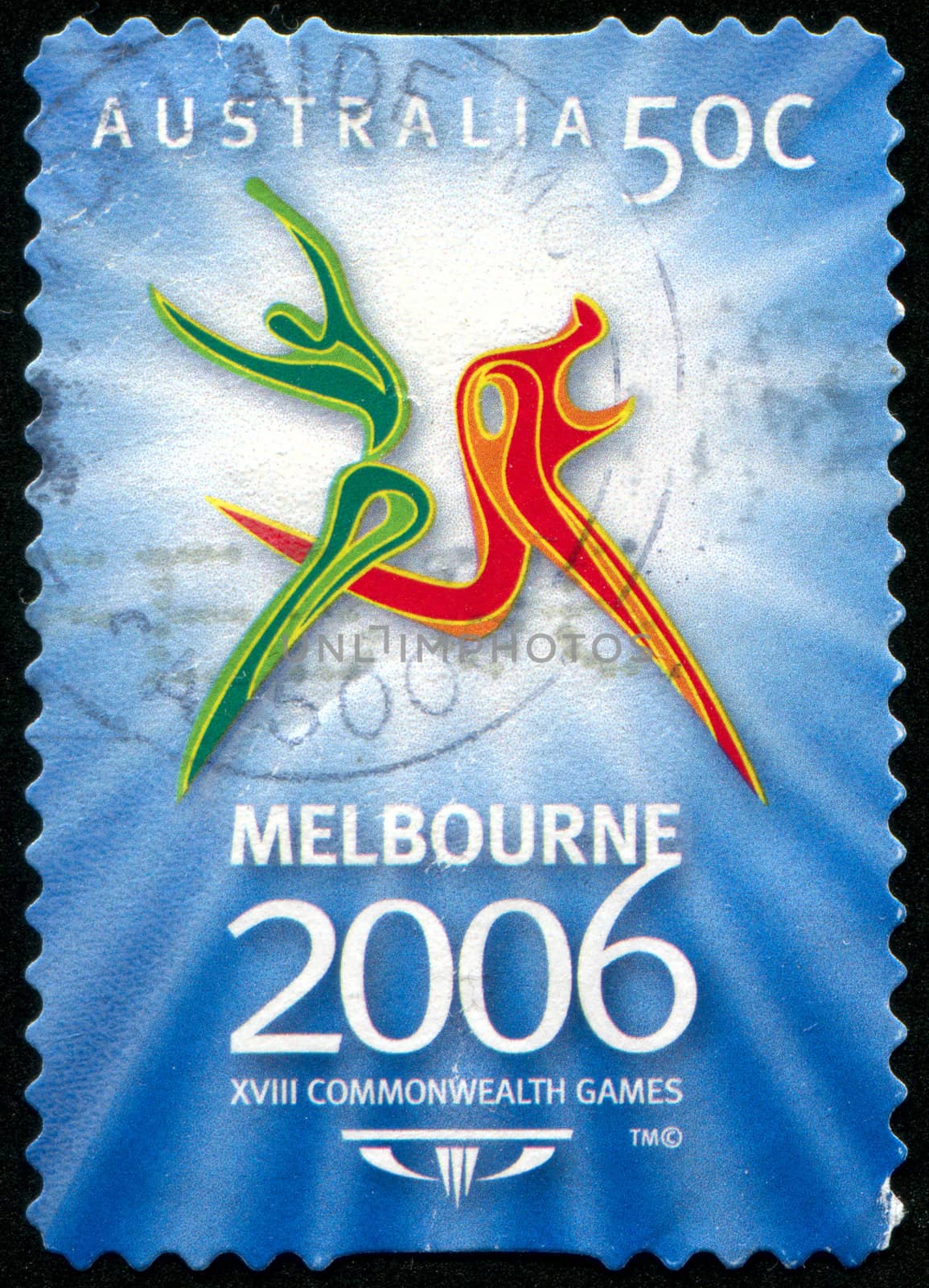 AUSTRALIA - CIRCA 2006: stamp printed by Australia, shows Emblem of 2006 Commonwealth Games, Melbourne, circa 2006