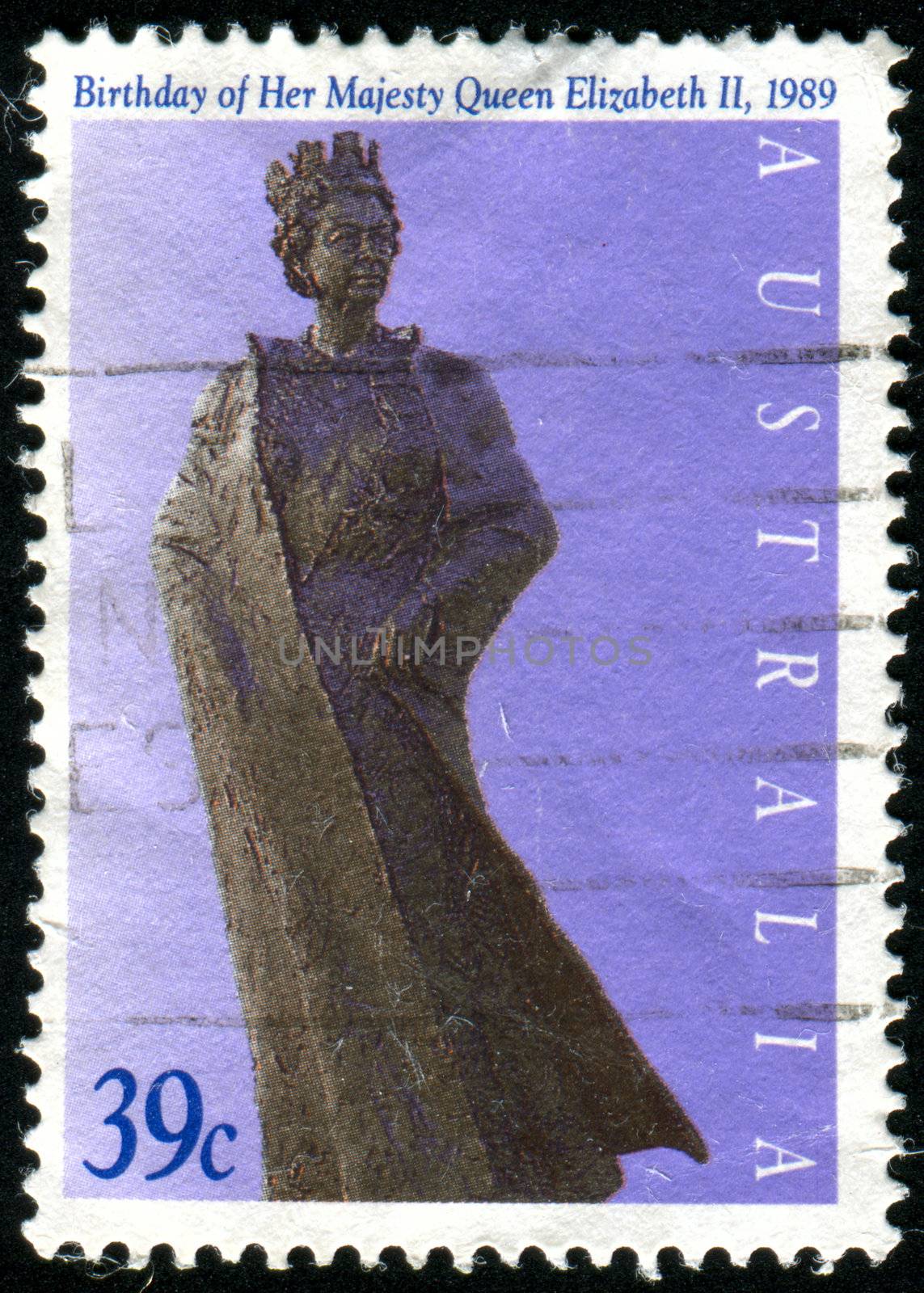 AUSTRALIA - CIRCA 1989: stamp printed by Australia, shows Queen Elizabeth II, circa 1989