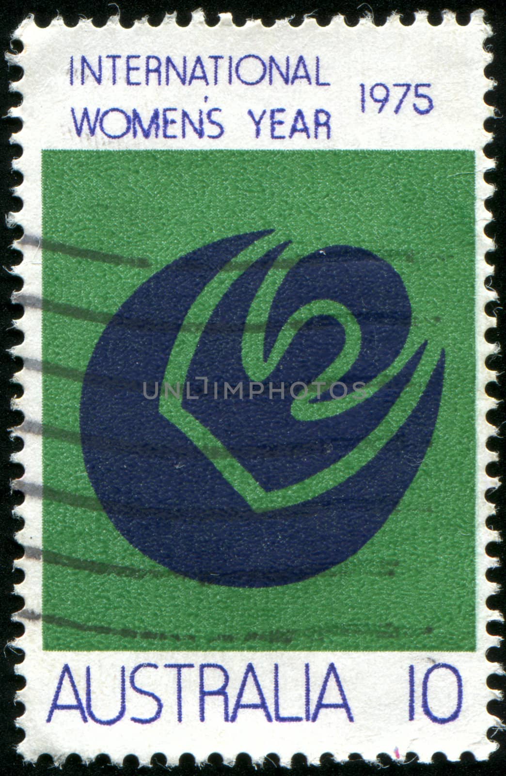 AUSTRALIA - CIRCA 1975: stamp printed by Australia, shows Symbols of Womanhood Sun, Moon, circa 1975
