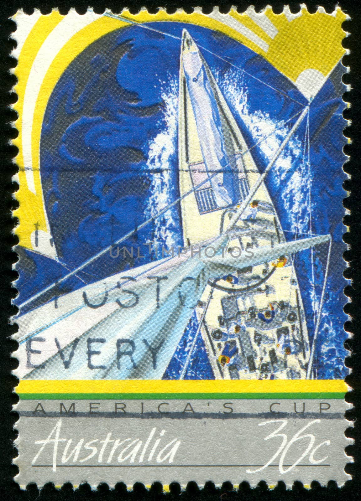 AUSTRALIA - CIRCA 1987: stamp printed by Australia, shows yachts racing, circa 1987