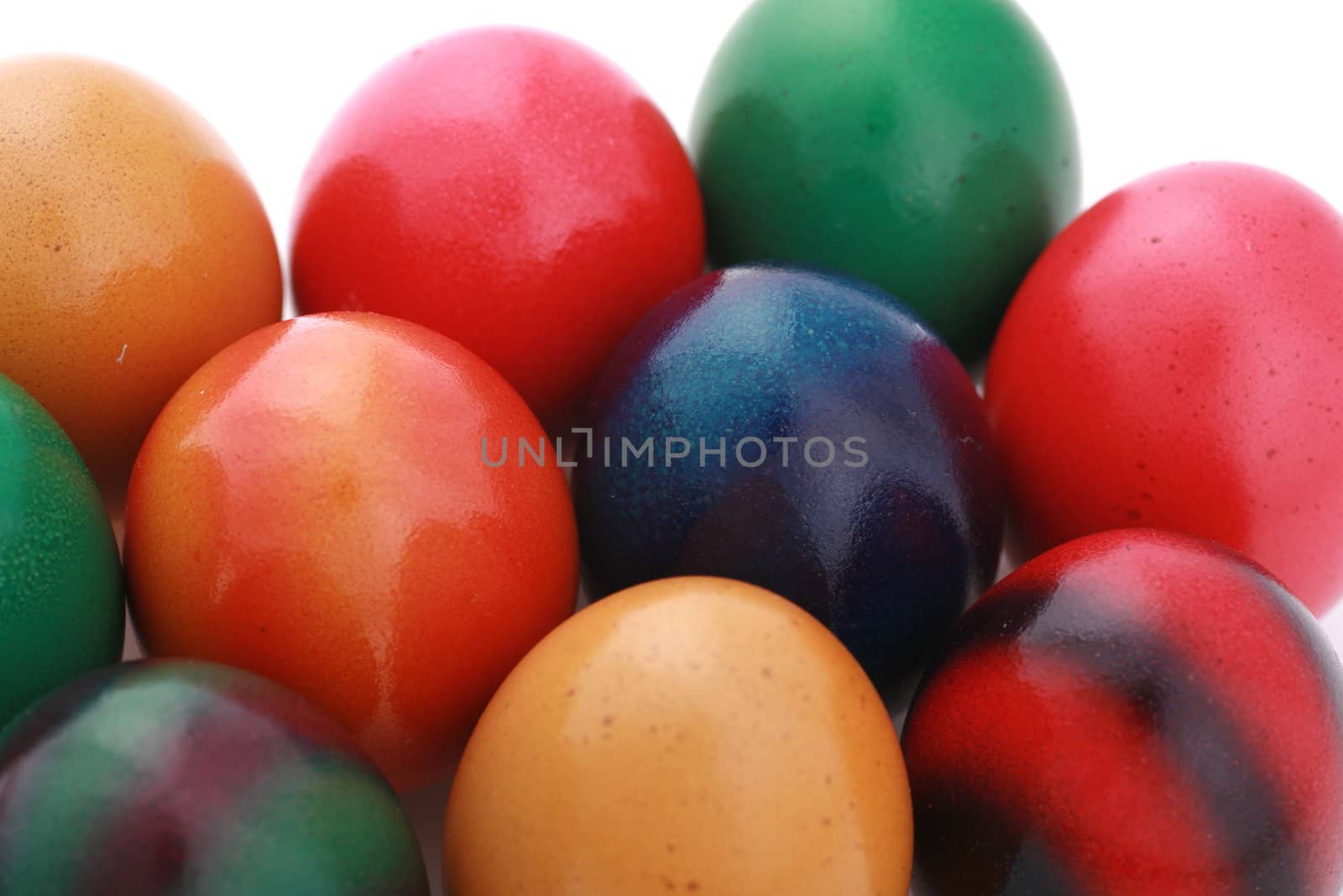 colorful easter eggs isolated on white background