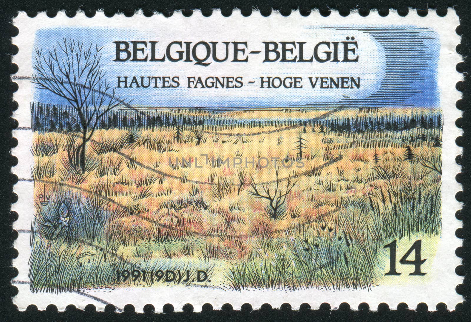 BELGIUM - CIRCA 1991: Steppe vegetation. A steppe landscape, circa 1991.