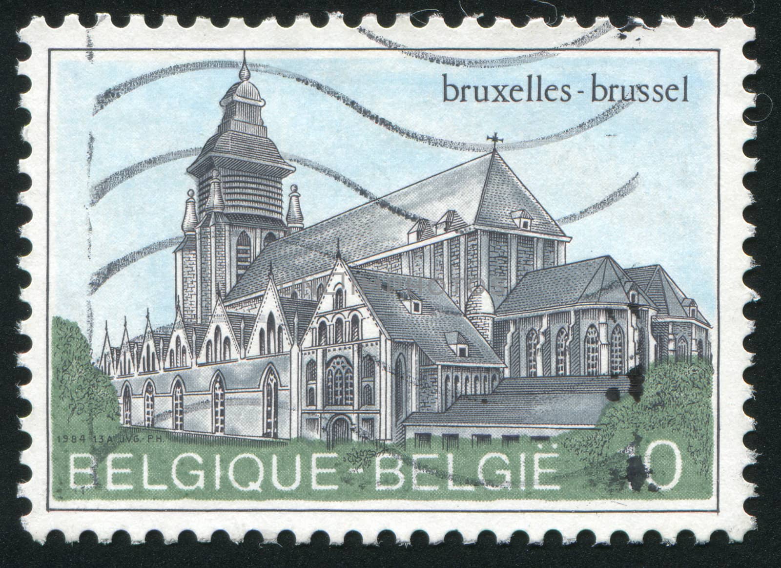 BELGIUM - CIRCA 1984: Notre-Dame de la Chappelle, Brussels, circa 1984.