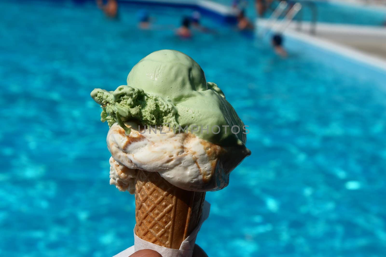 Icecream at the pool.on a very hot day