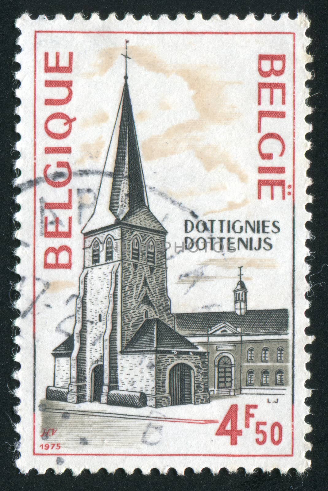 BELGIUM - CIRCA 1975: Ancient building of church in Belgium, circa 1975.