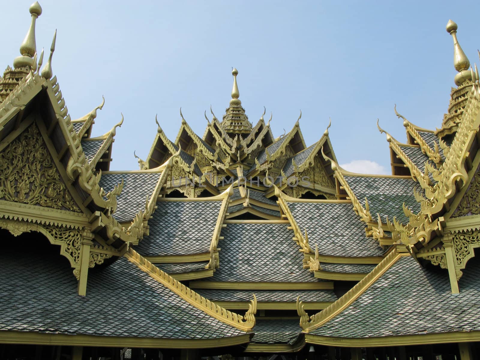 image of thai temple roofs, thailand