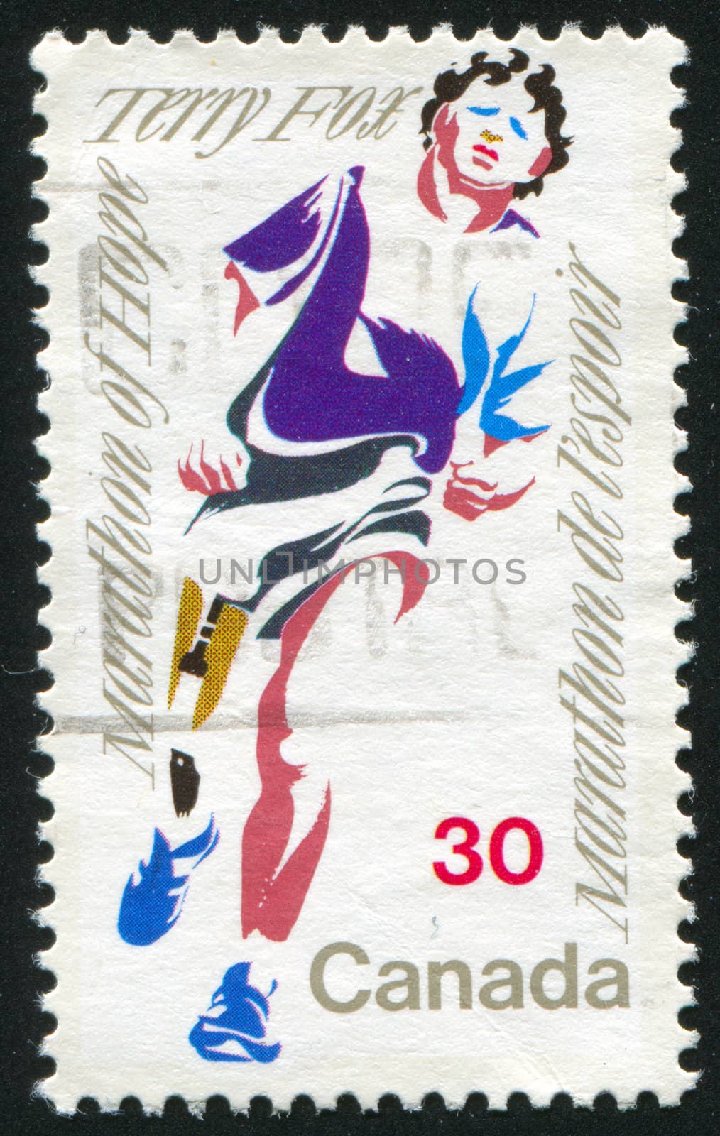 CANADA - CIRCA 1982: stamp printed by Canada, shows Terry Fox, circa 1982