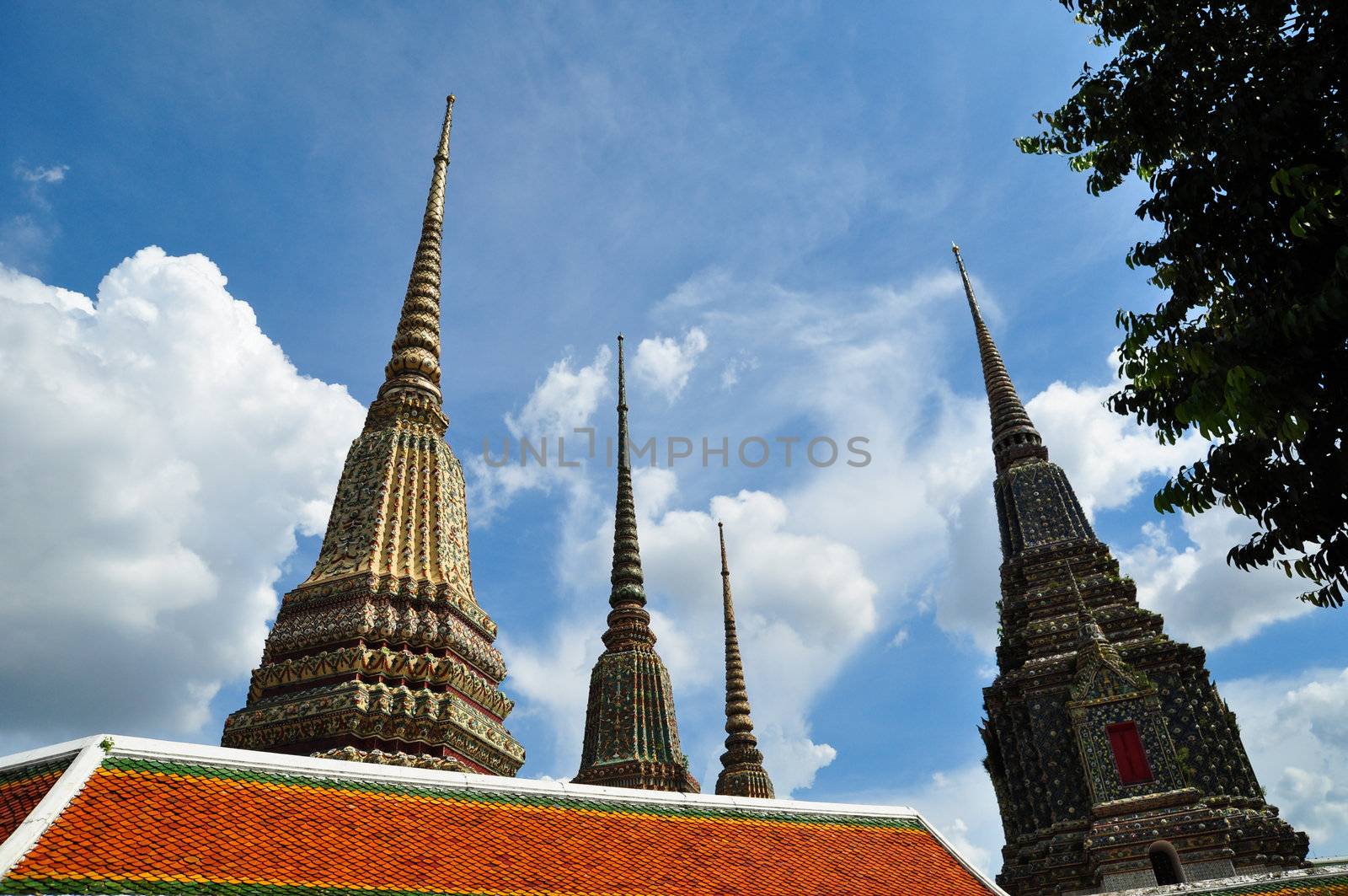 pagoda at wat pho temple, Thailand