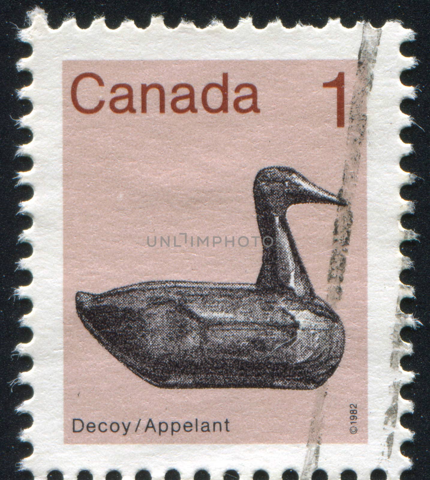 CANADA - CIRCA 1982: stamp printed by Canada, shows Decoy, duck, circa 1982