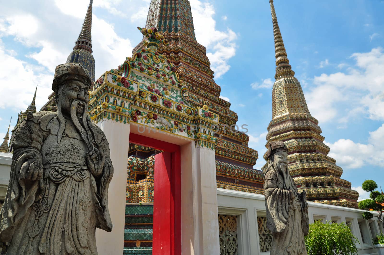 Chinese giant sculpture with pagoda, temple in Thailand