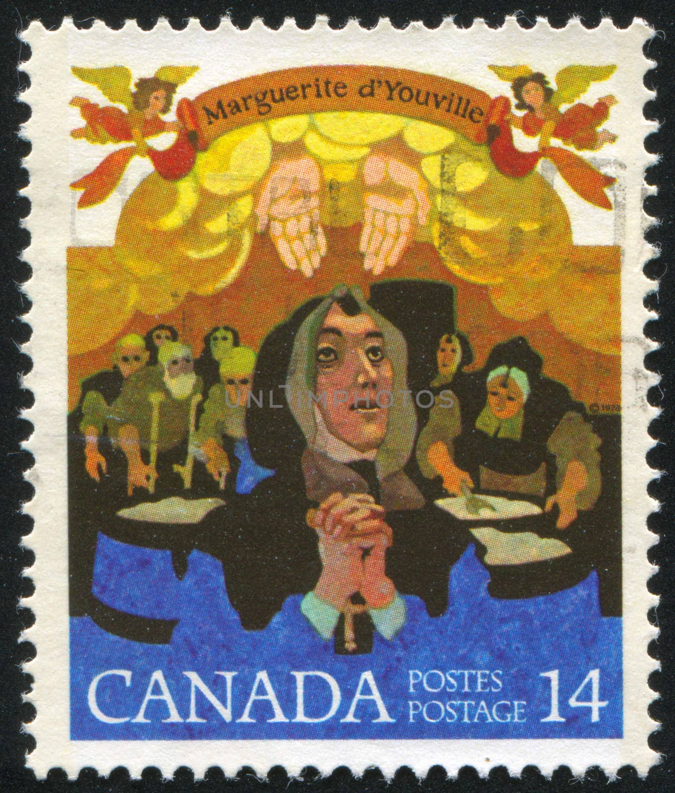 CANADA - CIRCA 1978: stamp printed by Canada, shows Mere Youville and Miracle of Food, circa 1978
