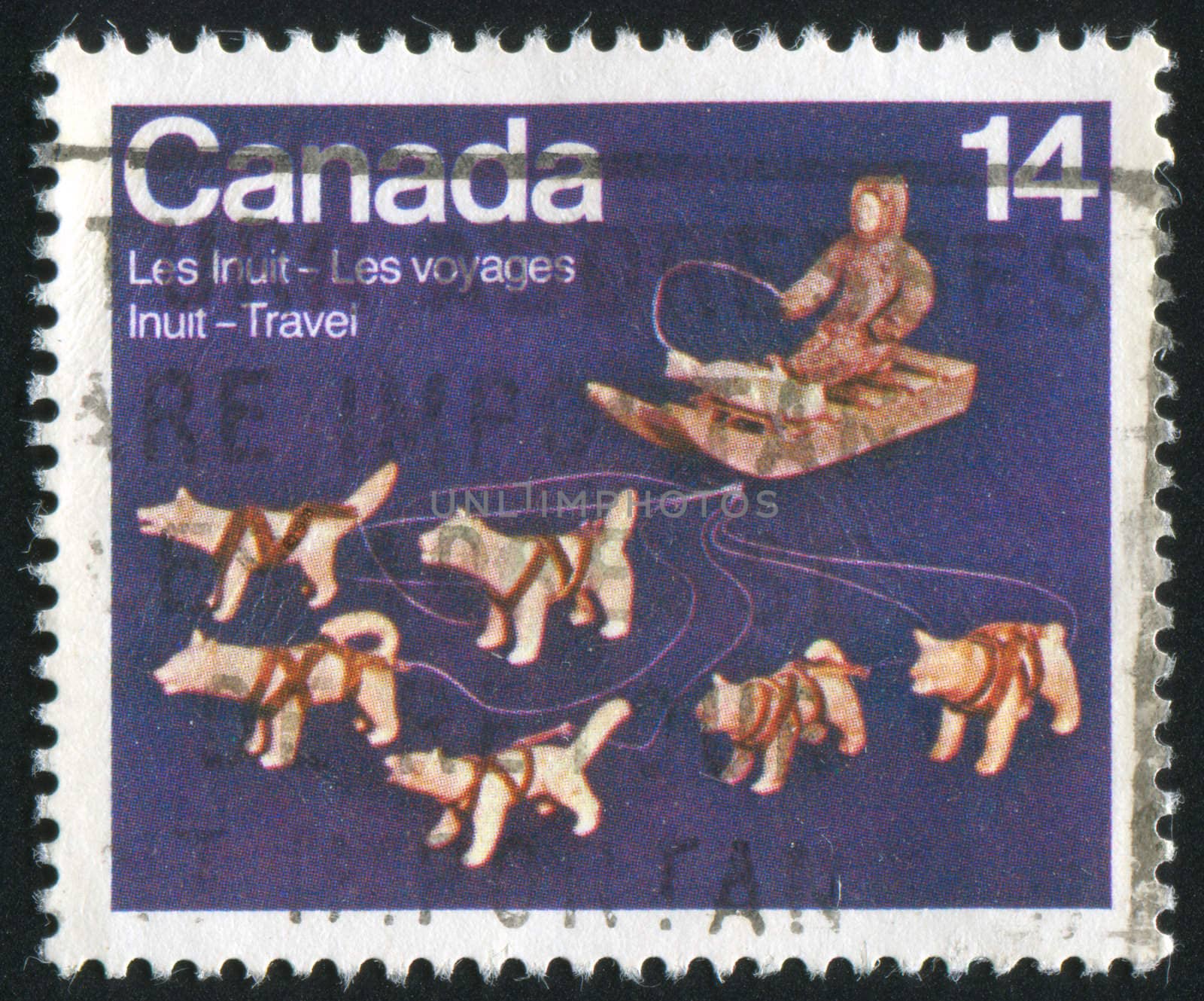 CANADA - CIRCA 1978: stamp printed by Canada, shows Travels of the Inuit, circa 1978