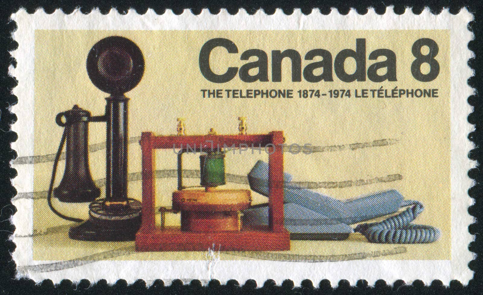 CANADA - CIRCA 1974: stamp printed by Canada, shows Telephones, circa 1974