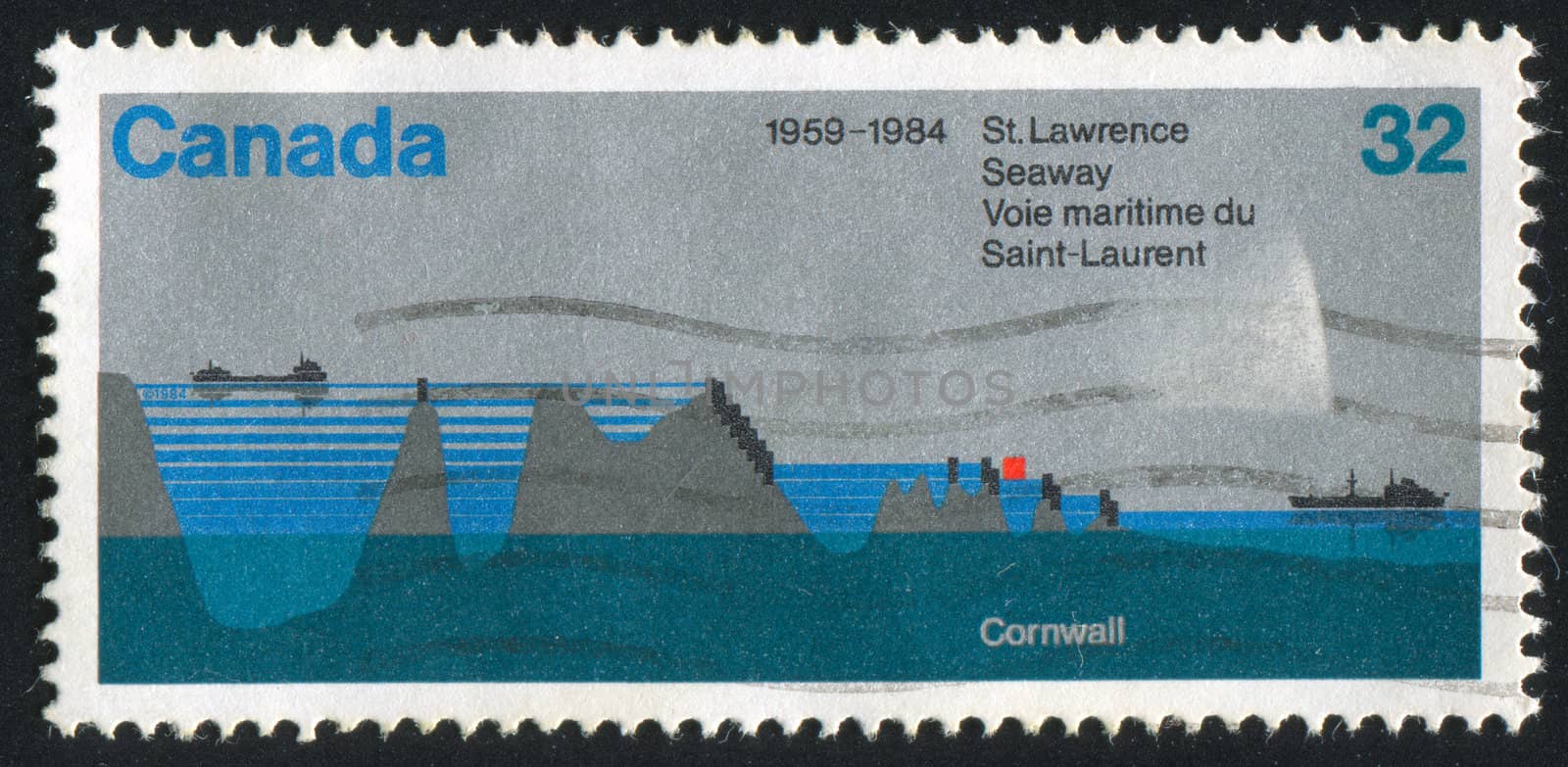 CANADA - CIRCA 1984: stamp printed by Canada, shows St. Lawrence Seaway, circa 1984