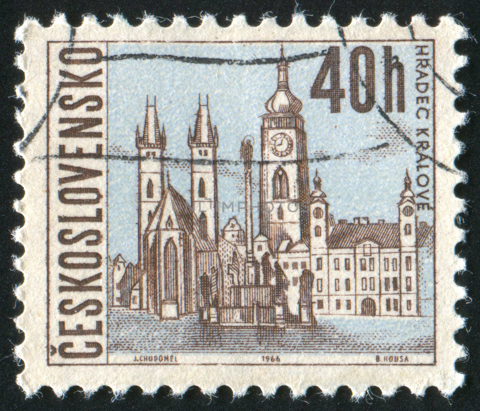 CZECHOSLOVAKIA - CIRCA 1965: stamp printed by Czechoslovakia, shows Hradec Kralov, circa 1965