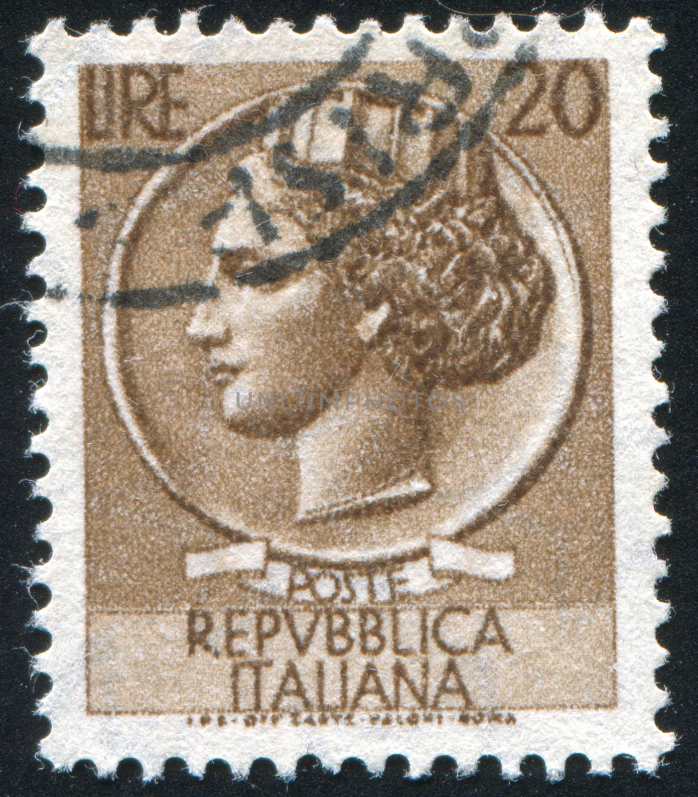 ITALY - CIRCA 1953: stamp printed by Italy, shows Female head, circa 1953