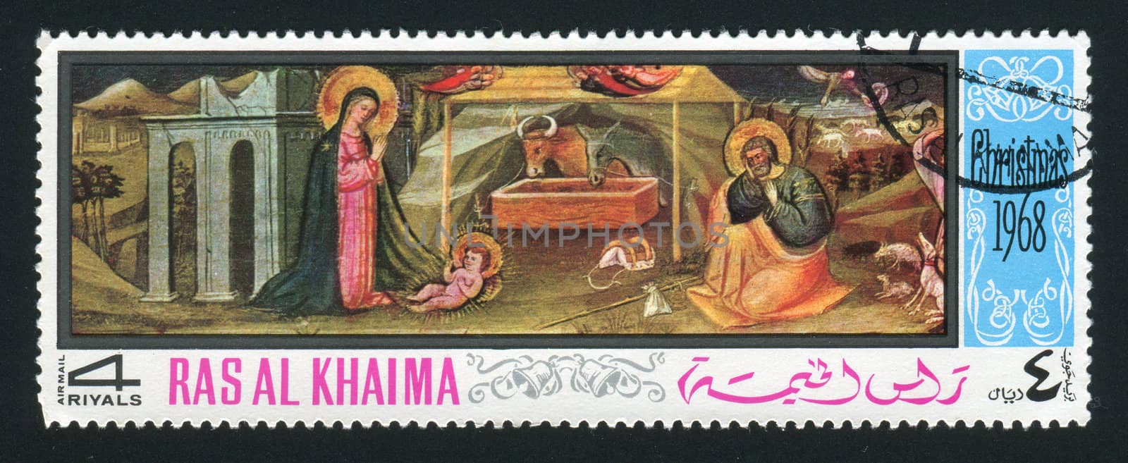 RAS AL KHAIMA - CIRCA 1968: stamp printed by Ras al Khaima, shows Picture from the bible, circa 1968.