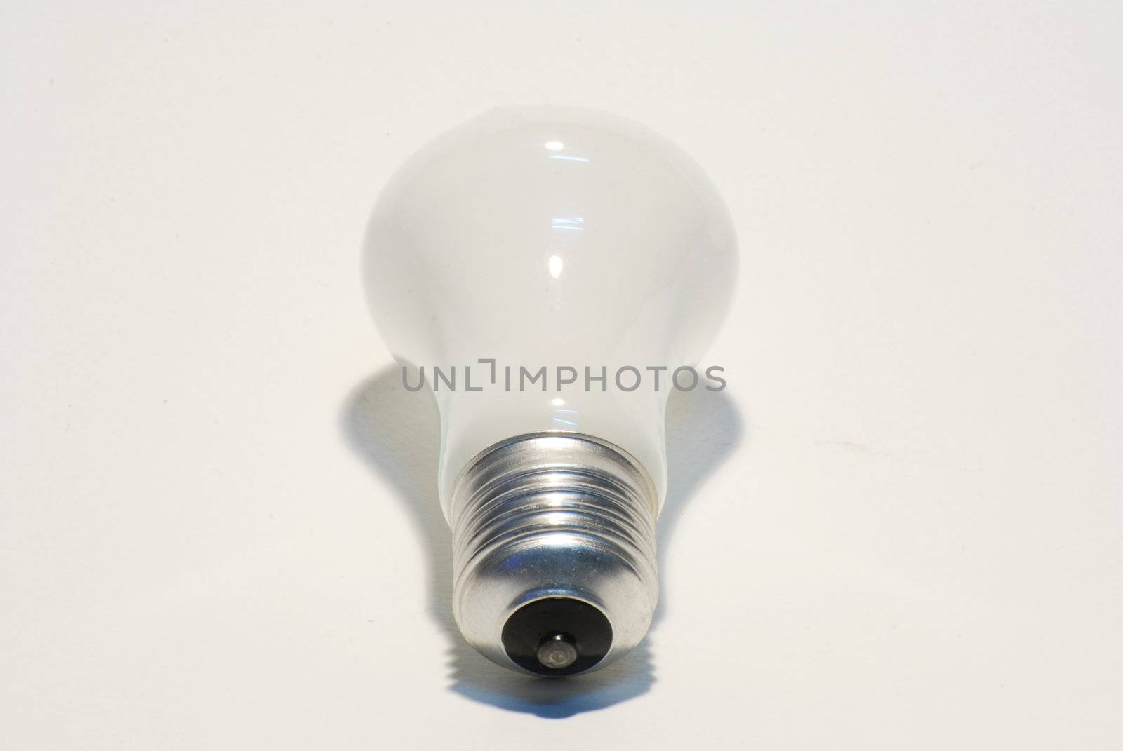 Isolated white fluorescent lamp on white background.