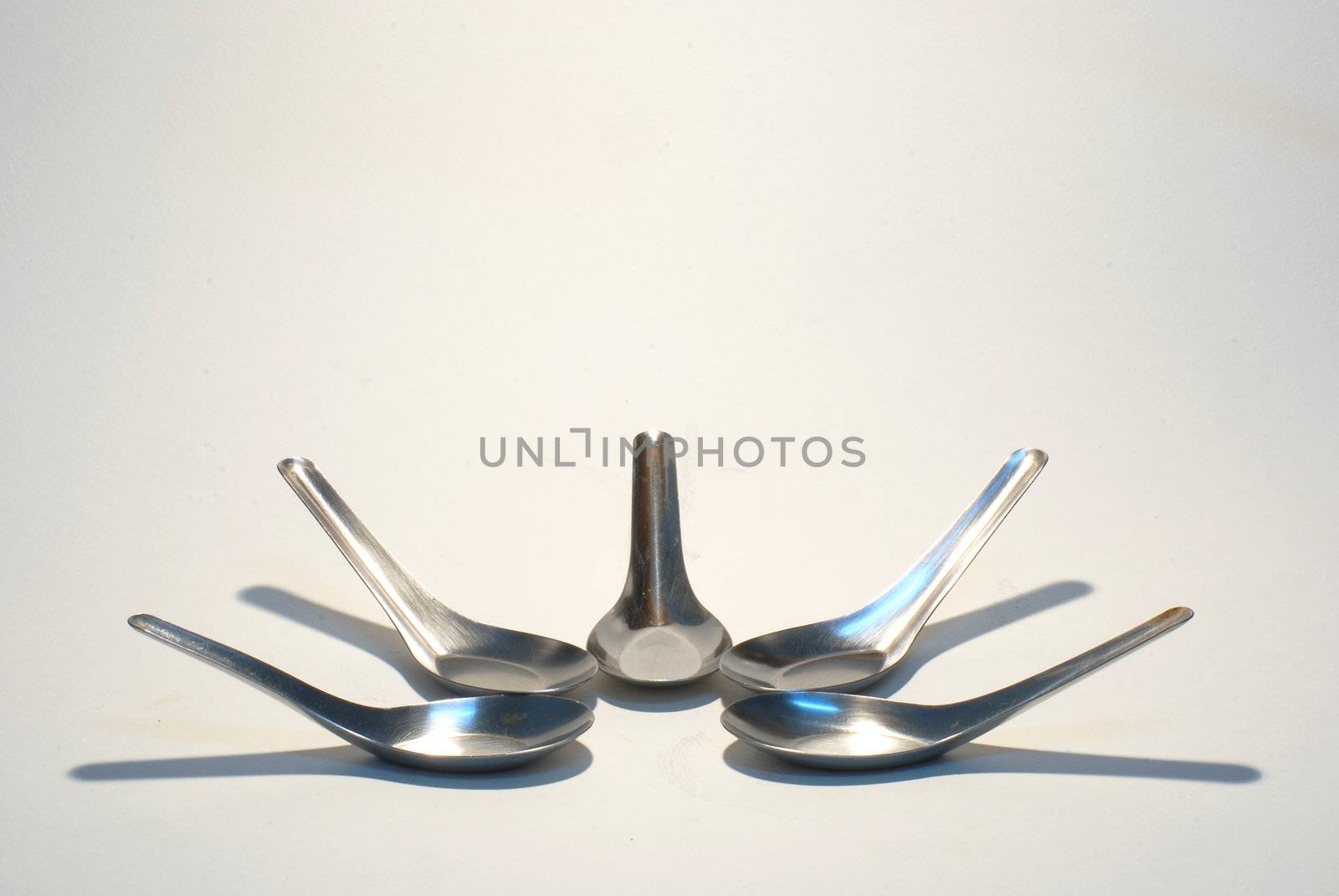 Silverware spoon isolated on white background 
